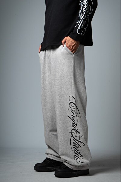 Crupt Studio Gray Chaos Script Super Baggy Sweatpants