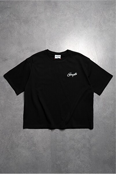 Crupt Studio Black Crupt Trace Boxy Crop Men's T-Shirt