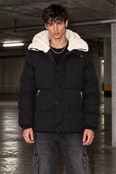 Super Rare Men's Black Parka Coat
