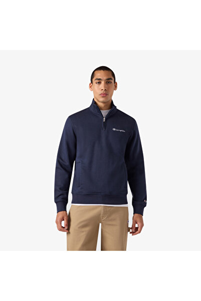 Champion Half Zip Erkek Lacivert Sweatshirt