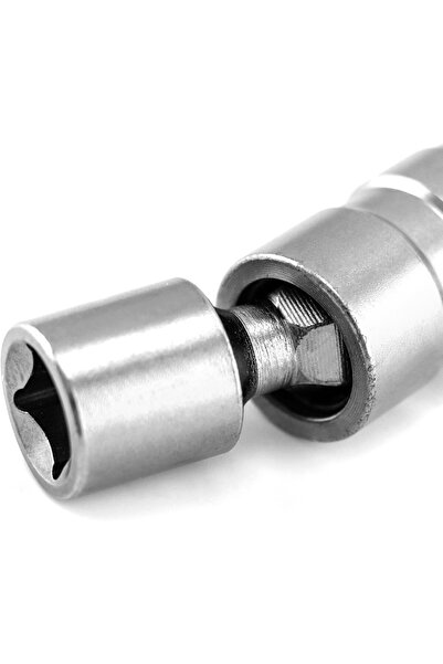 Qwork Set de 2 chei de bujii articulate-magnetice, 14 mm și 16 mm, profil cu 12 puncte, oțel Crom Vanadiu, pereți subțiri, antrenare 3/8, pentru BMW Mercedes Mini, argintiu
