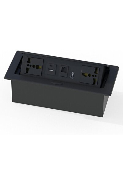 Mahmayi Pop Up Power Socket for Desk | 2 Universal Power Outlets with USB-A a...