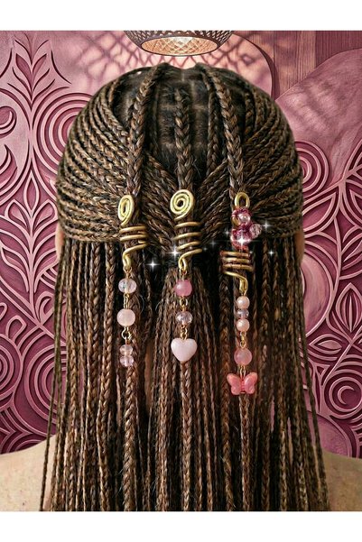 hbtasarim Saç cuff sac küpesi saç boncuğu tinsel