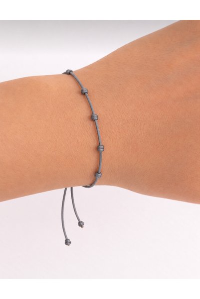 Femenino Gray Rope 7 Knots Minimal Chance Bracelet