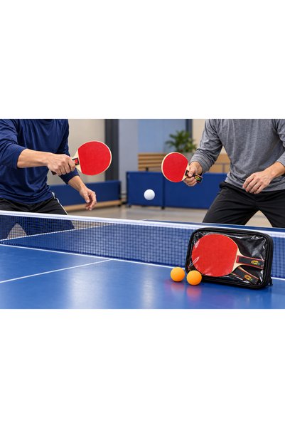 Generic Brand Table Tennis Set with 2 Rackets & 3 Balls Paddle Case