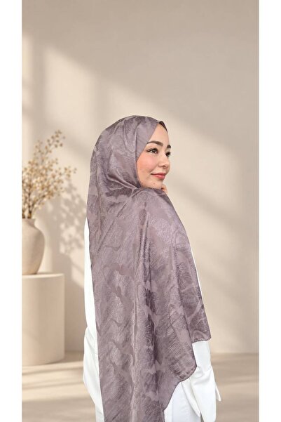 sevuela Premium Jakarlı Şal Dokulu Desen - Açık Füme