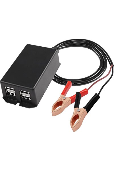 Generic محول تيار مستمر مع مشبك بطارية ومحول شحن USB، محول تيار مستمر للدراجا...