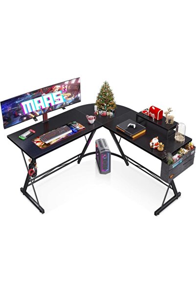 Generic Maas L Shaped Gaming Desk with Carbon Fiber Surface, Corner Computer ...