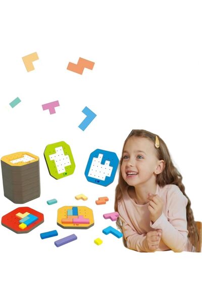 Generic 128Pcs Rainbow Russian Blocks Puzzle, 3D Puzzles Toys Game For Kids, ...