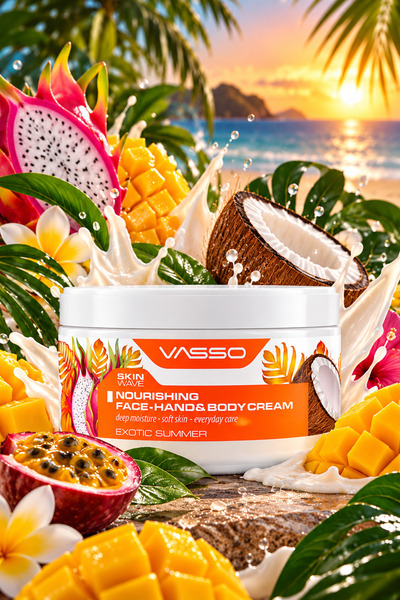 VASSO Skin Wave Nourishing Intensive Moisturizing Hand, Face and Body Cream –...