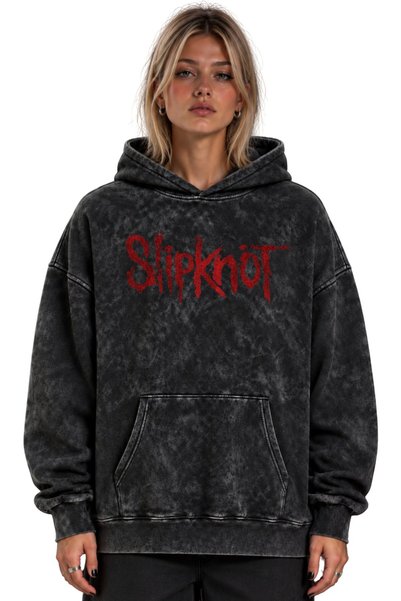 SEVBANO Slipknot Rock Metal Music Band Printed Unisex Oversize Washable Hoodie Sweatshirt
