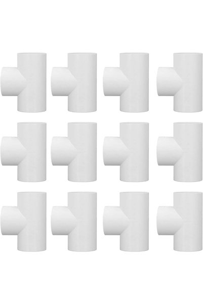 Generic Eujgoov 12Pcs T Shaped PVC Fitting Furniture Grade Pipe Elbow Connect...