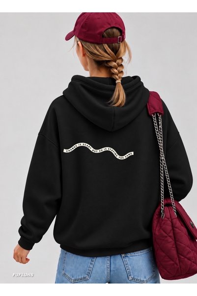 FUFLUNS Change Is Scary Back Printed Oversized Women's Hooded Sweatshirt