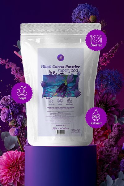 Mim and More Doğal Mor Havuç Tozu – %100 Saf Black Carrot Powder 100 gr