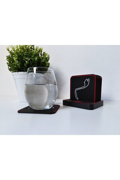 Layerworks Set of 6 coasters, Formula 1, automotive circuit design
