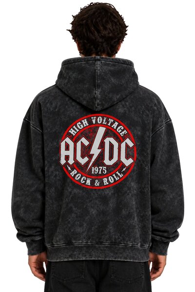 SEVBANO Hanorac cu glugă lavabil, unisex, cu imprimeu AC DC Rock Metal Music ...