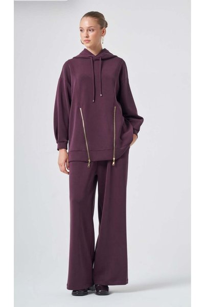 Nuss 1072 Pantolonlu Takım Mürdüm