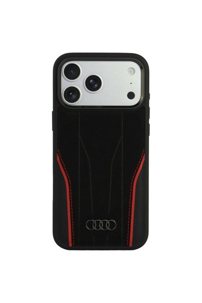 Audi R8 Θήκη MagSafe από Γνήσιο Δέρμα για iPhone 18 Pro Max / 17 Pro Max, Μαύ...