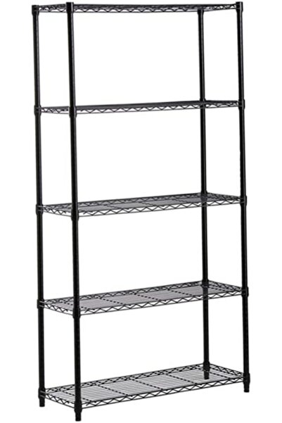 GENERAL 5-Shelf Storage Unit with Height Adjustable Shelves, Black