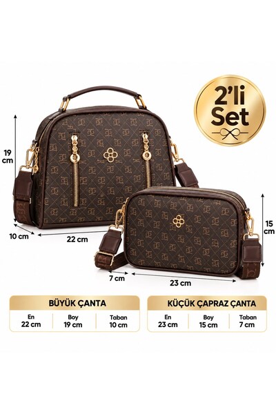 Newish Women's Bag Set of 2: Hand Shoulder Bag and Daily Crossbody Bag with P...