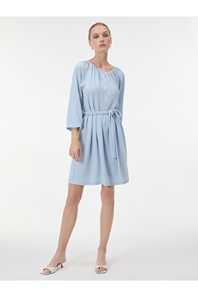 ORSAY Rochie scurtă dreaptă de damă cu mâneci trei sferturi, albastru deschis