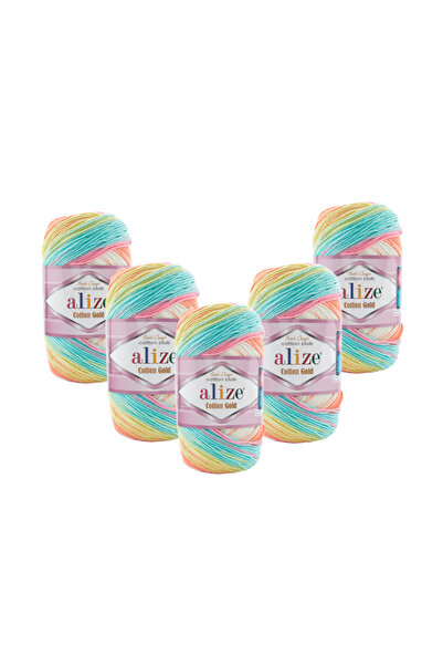 Alize Bumbac Gold Batik (7937) 5 bucăți 500 gr 1650 Mt 55% bumbac 45% acrilic...
