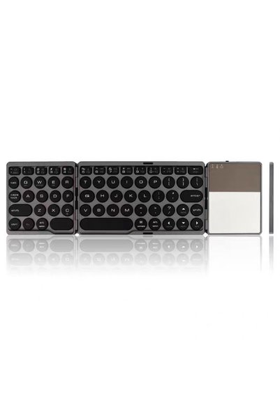 NO BRAND BT86 Αναδιπλούμενο πληκτρολόγιο Bluetooth με επιφάνεια αφής, Μαύρο -...
