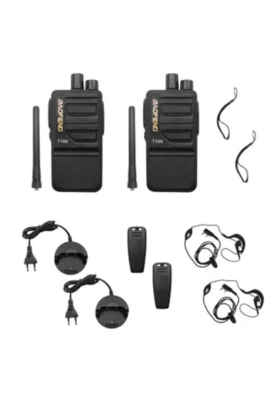 BAOFENG BF-T100 Ασύρματος Πομποδέκτης UHF/VHF 8W χωρίς Οθόνη, Σετ 2 τεμαχίων