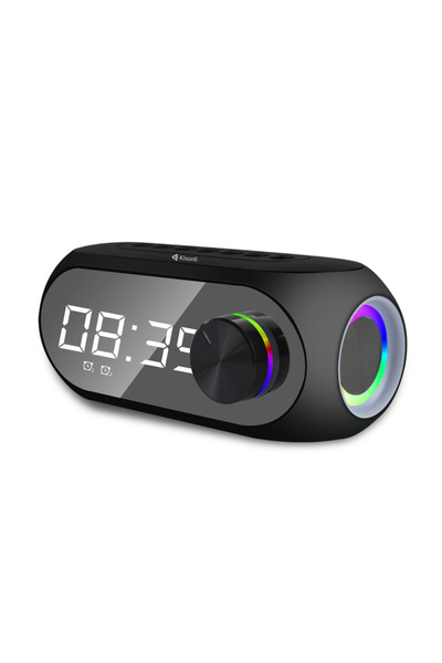 Kisonli Ηχείο LP-2S Bluetooth Ρολόι SD FM AUX RGB Μαύρο - 22280