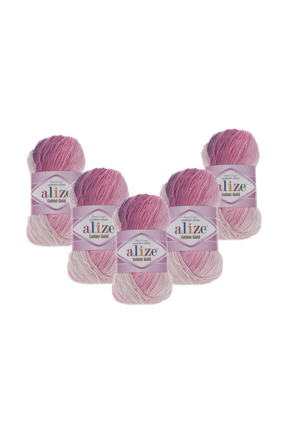 Alize Cotton Gold Batik (3302) 5 Pieces 500 Gr 1650 Mt 55% Cotton 45% Acrylic...