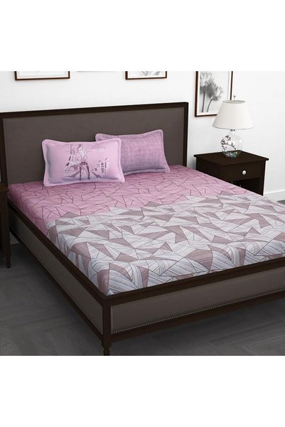 Fashion Story Home طقم ملاءة سرير قطن من ستوري@هوم من مجموعة تيفيل مع 2 غطاء ...