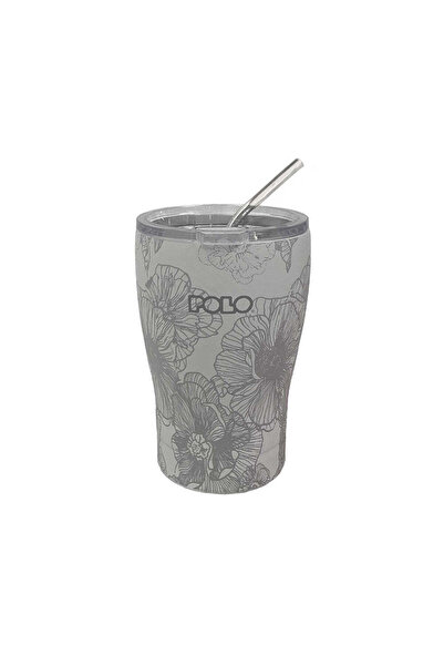 Polo Θερμός Κούπα 350ml Γκρι Λουλούδια