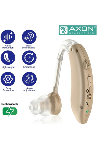 axon A-360T-SK Επαναφορτιζόμενο Ακουστικό Βαρηκοΐας Πίσω από το Αυτί