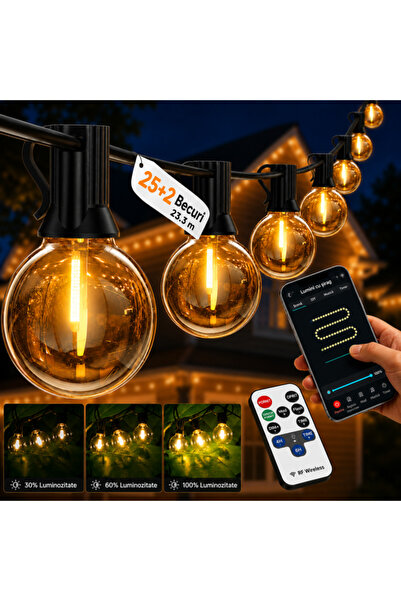 OEM Ghirlanda Luminoasa Decorativa SMART LED IP44 23.3m Adymel®, 25+2 becuri ...