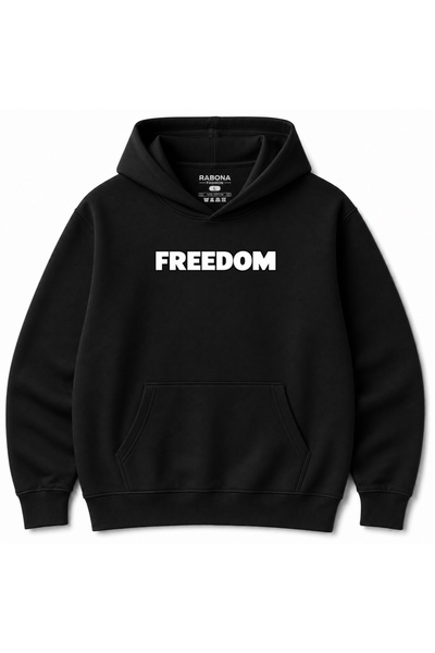 Rabona Fashion Hanorac cu glugă cu imprimeu grafic „Freedom Bold Statement”