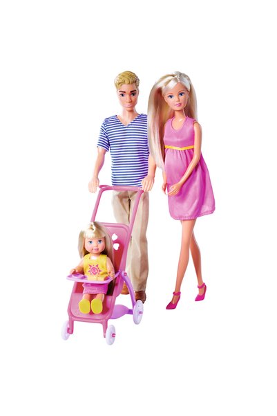 Simba Set Steffi Love Happy Family cu 4 papusi si 11 accesorii