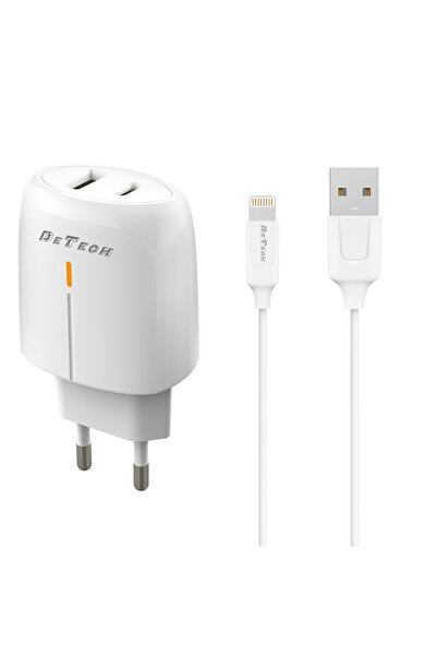 DETECH DE-31i 20W φορτιστής δικτύου Καλώδιο Lightning 1 x Type-C F 1 x USB F ...