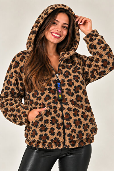 ATHLETİC34 Kadın Kapüşonlu Polar Peluş Sweat – Fermuarlı Oversize Hoodie – Yu...