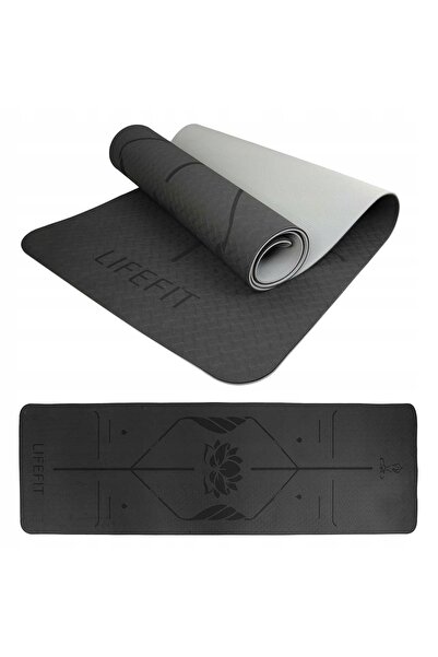 LifeFit Saltea de fitness MAT FOR YOGA LOTOS DUO, 183x58x0,6, negru