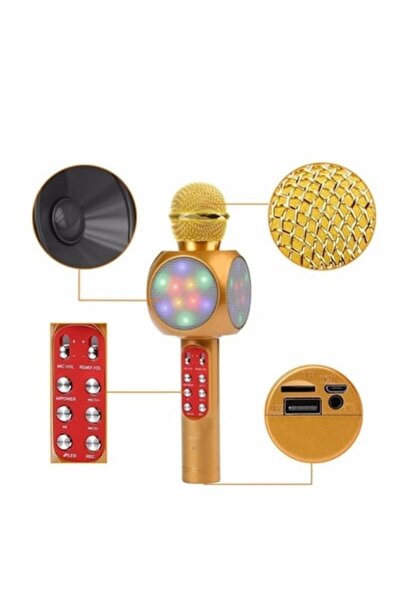 OEM Wster Ασύρματο Μικρόφωνο Karaoke Ws-1816 Σε Χρυσό Χρώμα