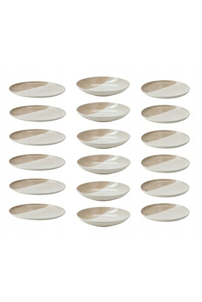 IKEA Serviciu de masă KRUSTISTEL pentru 6 persoane: 18 piese. model/bej deschis