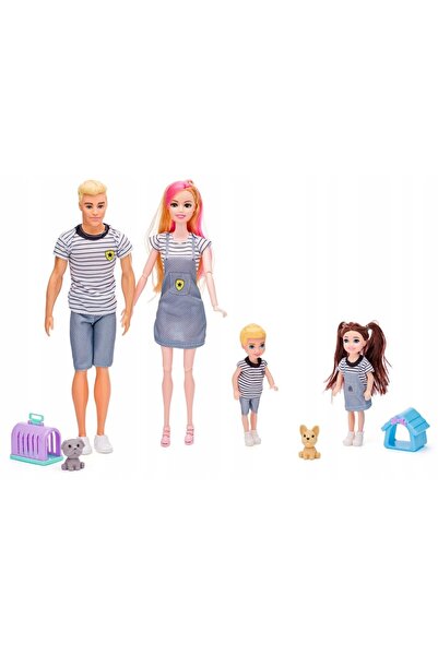 Woodyland Familia WOODY Lalki cu animale de companie, 30 cm