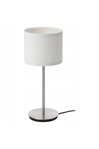 IKEA RINGSTA / SKAFTET Lampă de masă, alb/nichelat, 41 cm