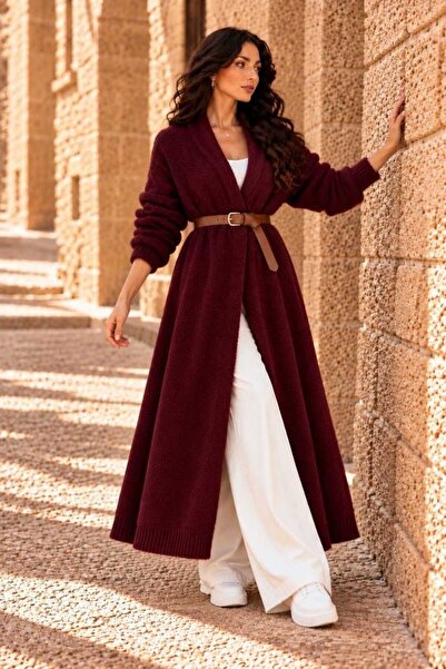 MAY MARA Women's oversized beard knit long cardigan