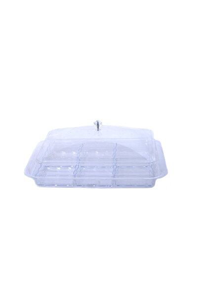 Sano Acrylic 6 Compartment Serving Tray with Lid