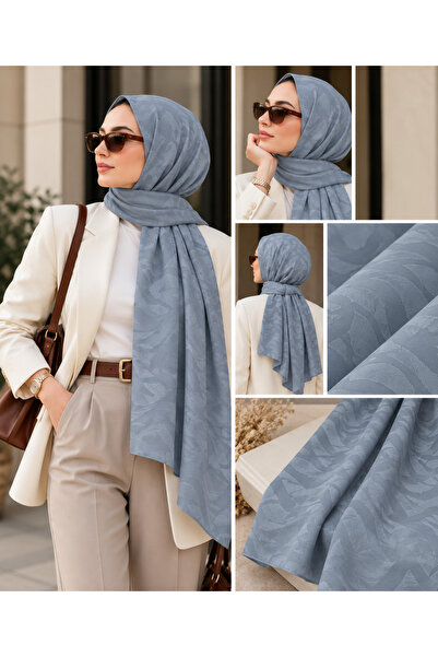 Kendinden Desenli Dikdörtgen Şal 72x187 cm Tesettür Şal Hafif Şık Günlük Kullanım