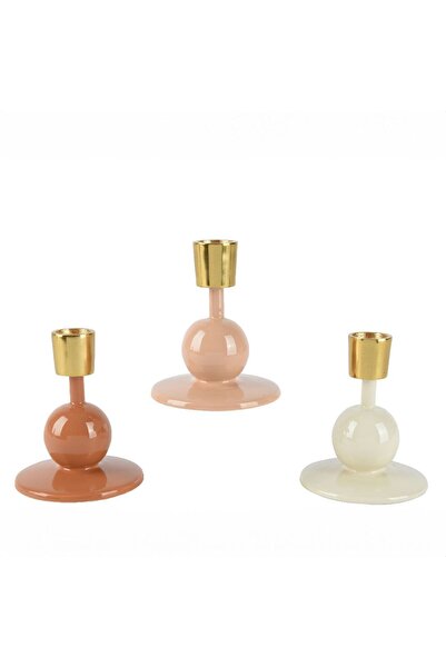 Beauty Home Μεταλλικό Κηροπήγιο με Εμαγιέ 8.5 x 9.5εκ.