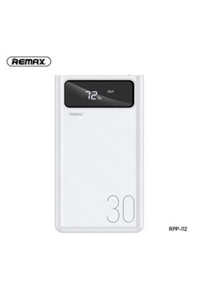 Remax Rpp-112 Power Bank 30000mah Με Οθόνη Και 4 Θύρες Usb Λευκό