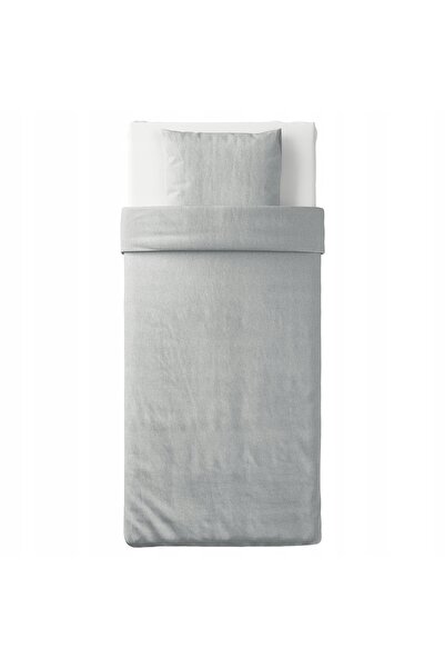 IKEA Set de lenjerie de pat SPJUTVIAL, gri deschis/melange, 150x200/50x60 cm