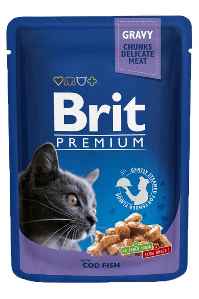 Brit Dorsz de Cod Premium, Pliculețe 24 x 100g